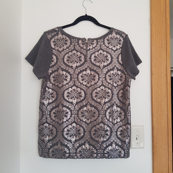 Anthropologie Moth Drawing Room Metallic Top - Picture 4 of 6